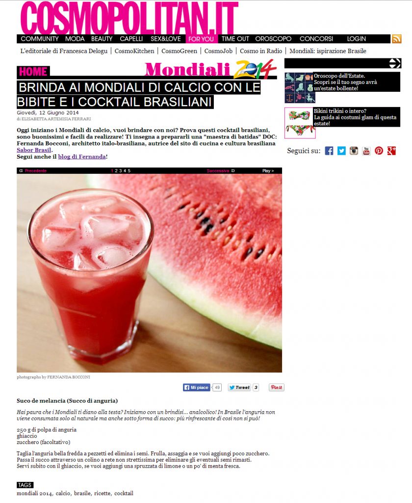 COSMOPOLITAN - 2014.06.14 -Sabor Brasil ricette di cucina Brasiliana