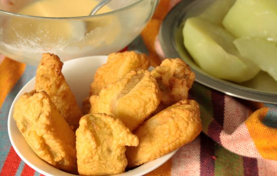 Chuchu frito (Chayote fritto)