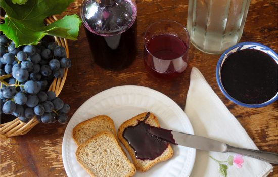 Suco e geléia de uva (Grape juice and grape jam)