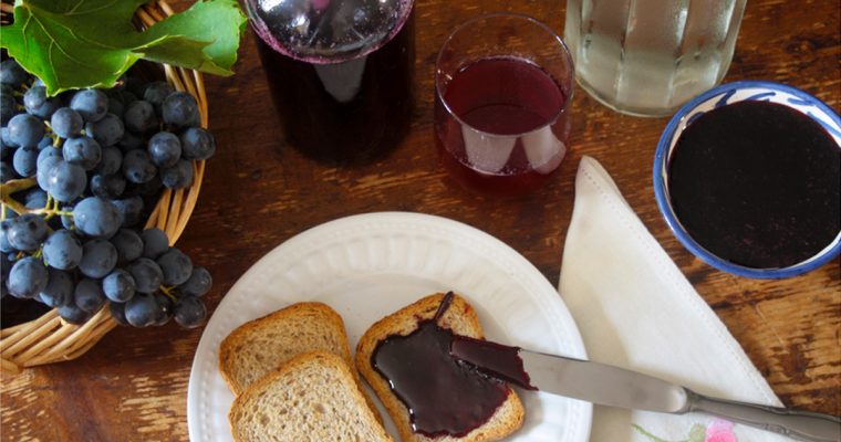 Suco e geléia de uva