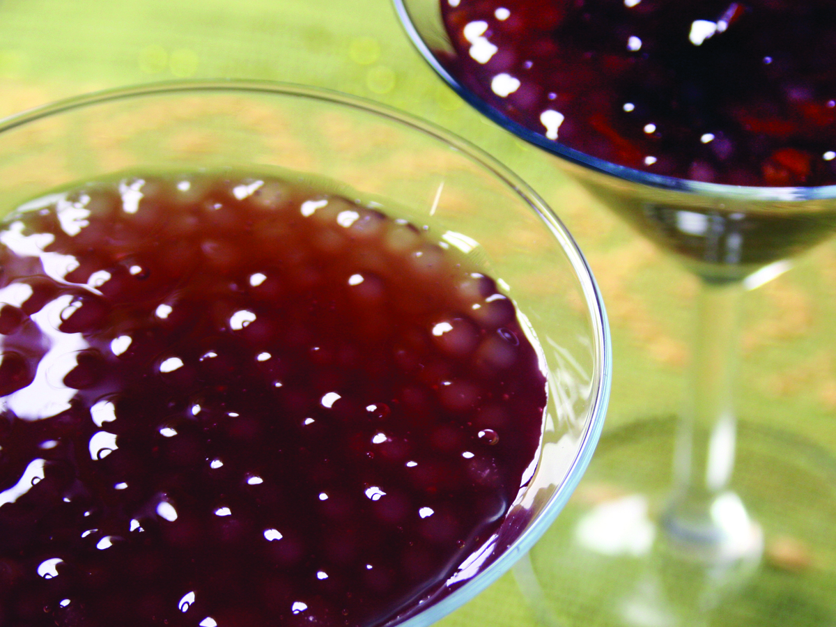 Sagu de vinho tinto (Perle di tapioca al vino rosso)