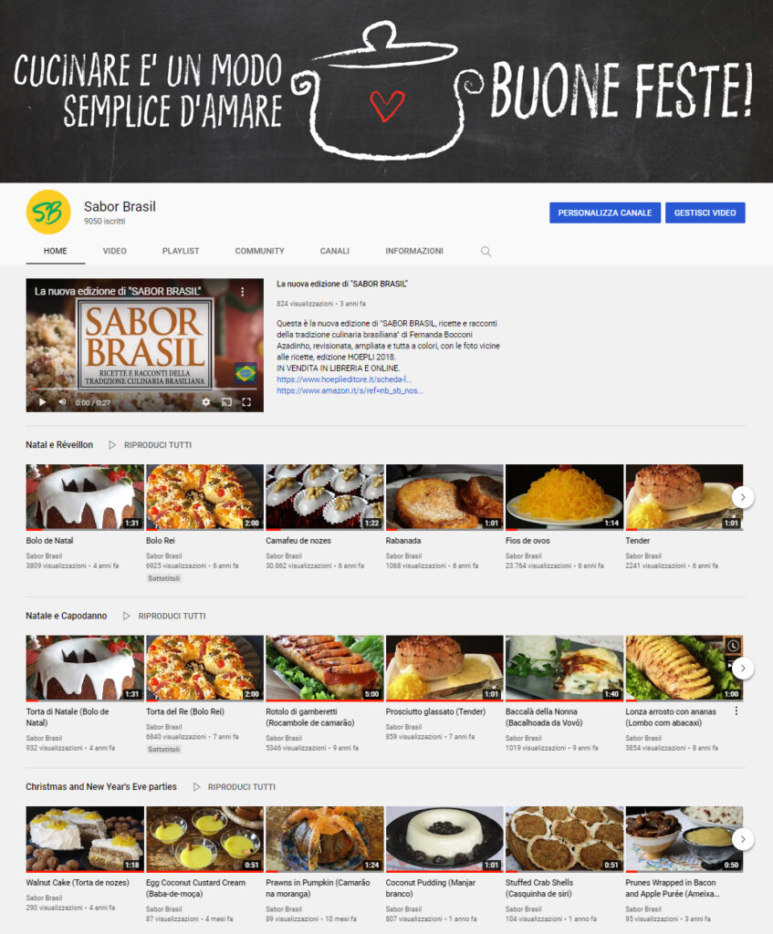 TUTTE LE VIDEO RICETTE DI SABOR BRASIL PER LE FESTE -Sabor Brasil ricette di cucina Brasiliana