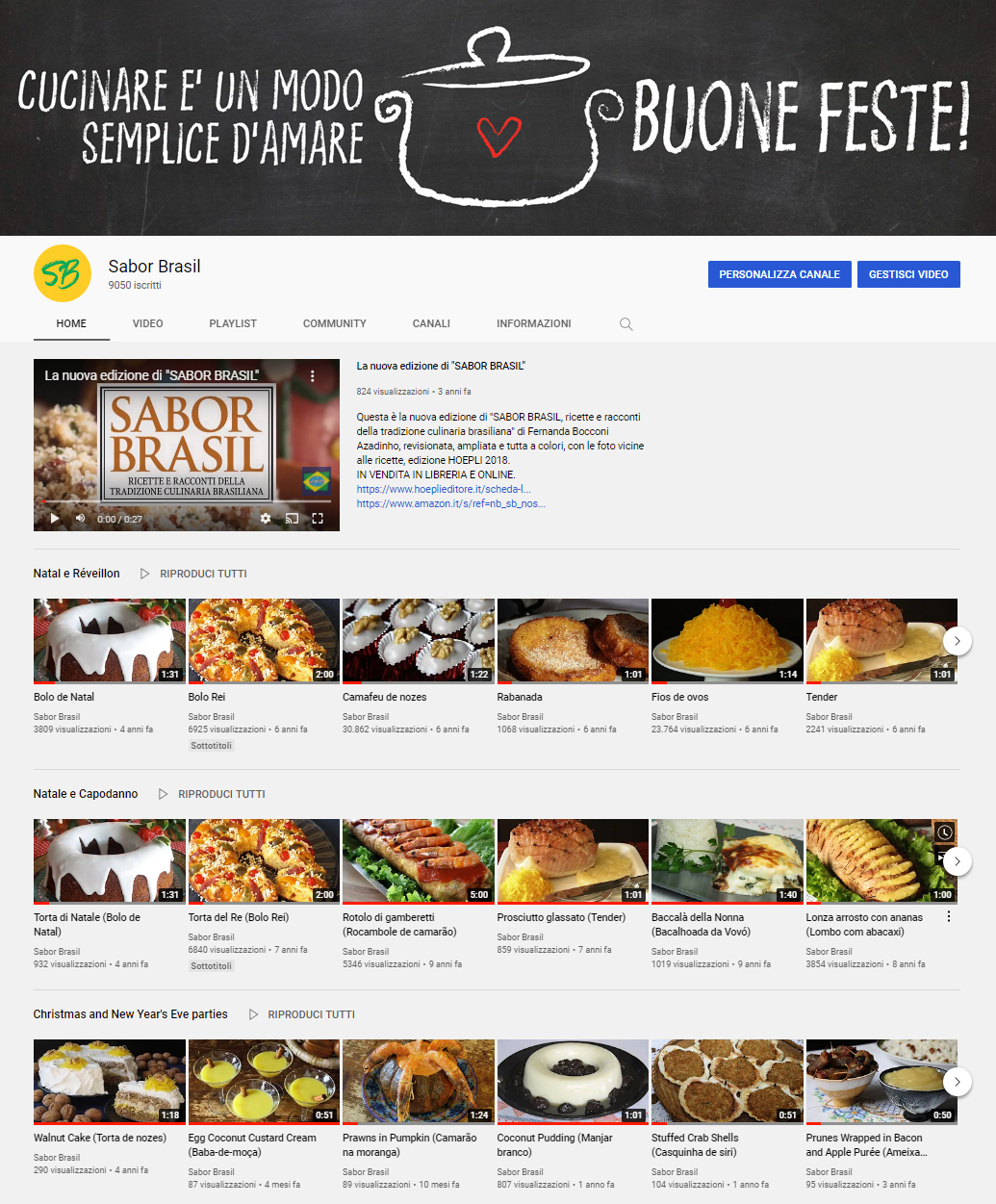TUTTE LE VIDEO RICETTE DI SABOR BRASIL PER LE FESTE
